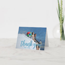 Tarjeta De Agradecimiento Beach Blue Photo Gracias