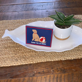 Tarjeta De Agradecimiento Beach Days Golden Retriever Dog Gracias Cartas