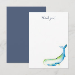 Tarjeta De Agradecimiento Beach Gracias Cards Blue Watercolor Whale