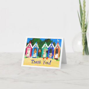 Tarjeta De Agradecimiento Beach Huts "Gracias" Notecard