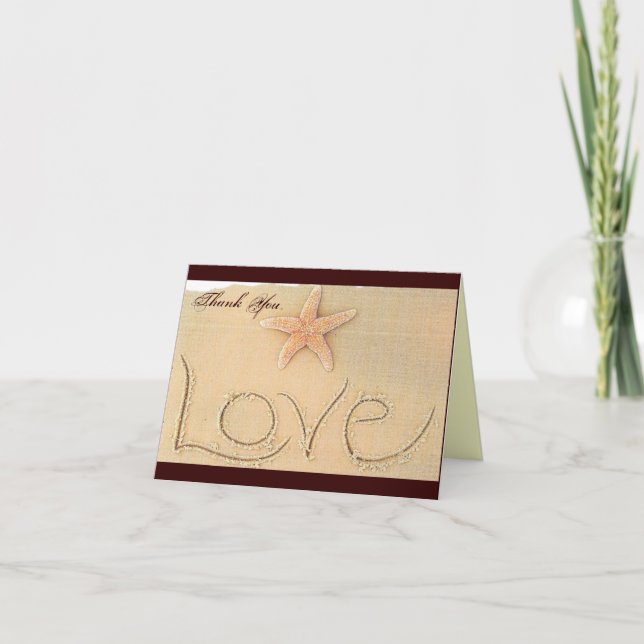 Tarjeta de agradecimiento Beach Love (Anverso)
