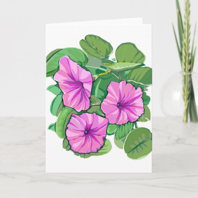 Tarjeta De Agradecimiento Beach Morning Glory Card (Anverso)