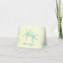 Tarjeta De Agradecimiento Beach Ocean Starfish Couple Gracias