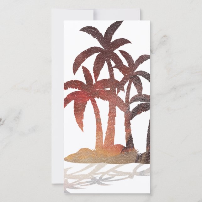 Tarjeta De Agradecimiento Beach Palm Trees Sunset (Anverso)