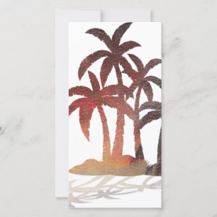 Tarjeta De Agradecimiento Beach Palm Trees Sunset