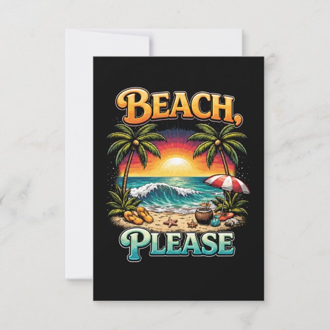 Tarjeta De Agradecimiento Beach, Please (Anverso)