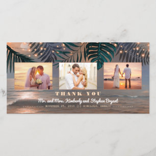 Tarjeta De Agradecimiento Beach Sunset Destination Wedding Gracias
