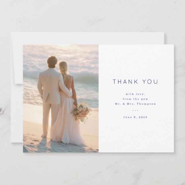 Tarjeta De Agradecimiento Beach Wedding Thank You Card (Anverso)