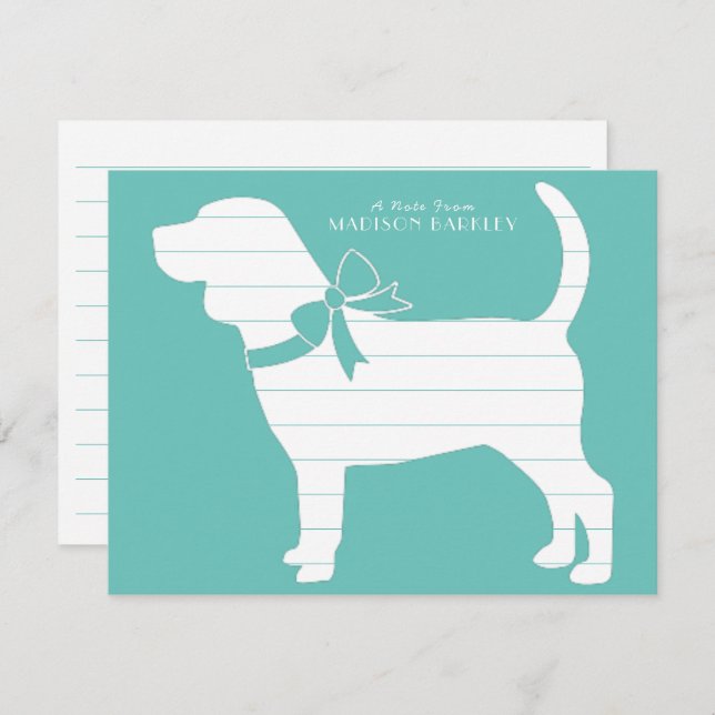 Tarjeta De Agradecimiento Beagle Dog Puppy (Anverso / Reverso)