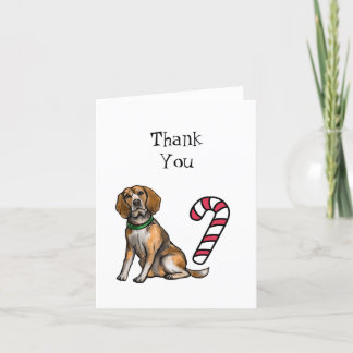 Tarjeta De Agradecimiento Beagle Gracias Navidades