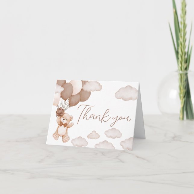 Tarjeta De Agradecimiento Bear Bear Bear Bear Wait Baby Shower (Anverso)