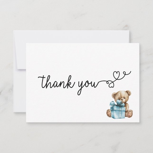 Tarjeta de agradecimiento - Bearly Wait Baby Boy (Anverso)