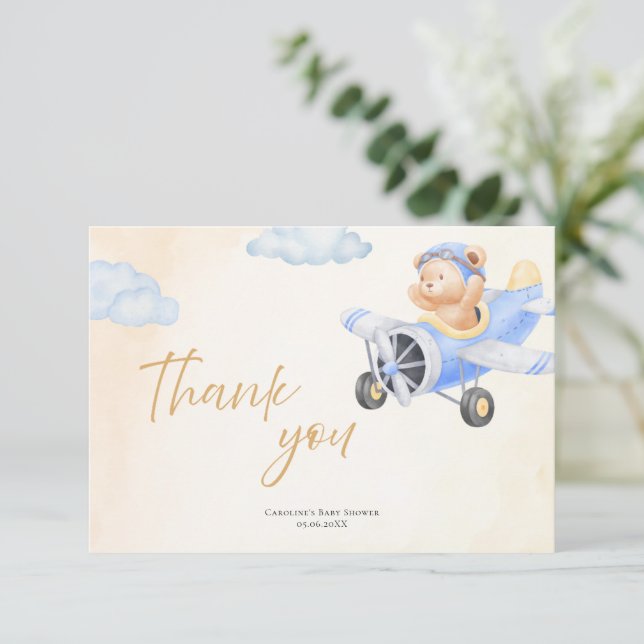 Tarjeta De Agradecimiento Bearly Wait Baby Shower Thank You Card  (Anverso de pie)