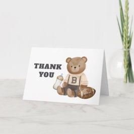 Tarjeta De Agradecimiento Bearly Wait Football Sport Boy Baby Shower 