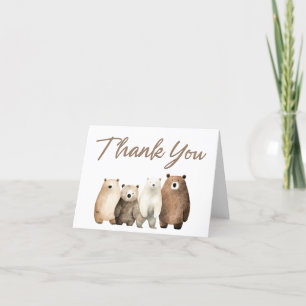Tarjeta De Agradecimiento Bearly Wait Neutral Teddy Bear Baby Shower Blank