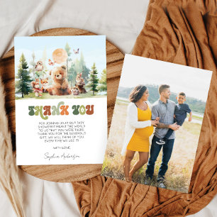 Tarjeta De Agradecimiento Beary Cute Woodland Baby Shower