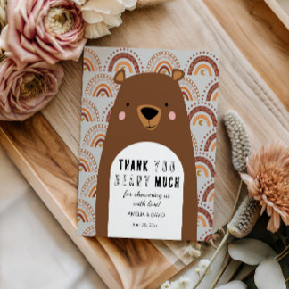Tarjeta De Agradecimiento Beary Much Woodland Thank You Baby Shower