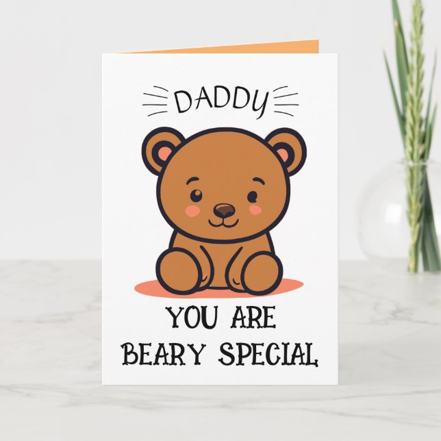 Tarjeta De Agradecimiento Beary Special Daddy, Teddy Bear el Día del Padre (Anverso)