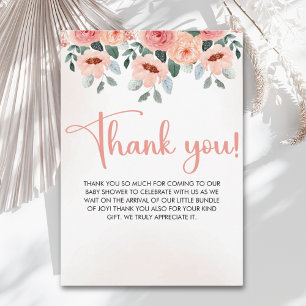 Tarjeta De Agradecimiento Beatiful Water Color Flowers Garden