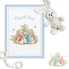 Tarjeta De Agradecimiento Beatrix Potter Blue Baby Boy Chica Shower