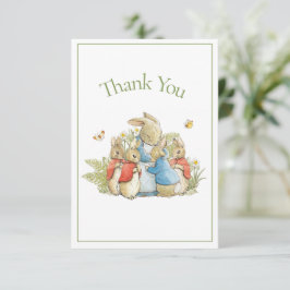 Tarjeta De Agradecimiento Beatrix Potter Green Baby Boy Chica Shower