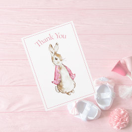 Tarjeta De Agradecimiento Beatrix Potter Rosa Baby Shower Gracias