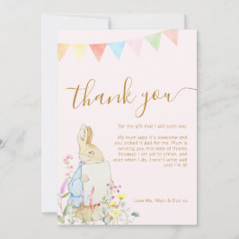 Tarjeta De Agradecimiento Beatriz Peter the Rabbit Woodland Baby Shower