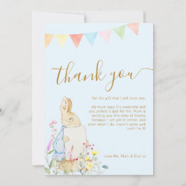 Tarjeta De Agradecimiento Beatriz Peter the Rabbit Woodland Baby Shower