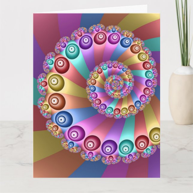 Tarjeta De Agradecimiento Beautiful Rainbow Colors Abstract Fractal Art (Anverso)
