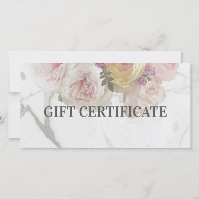 Tarjeta De Agradecimiento Beauty Boutique Marble Flower Deluxe Design Gift (Anverso)