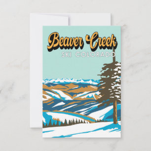 Tarjeta De Agradecimiento Beaver Creek Ski Area Winter Colorado Vintage