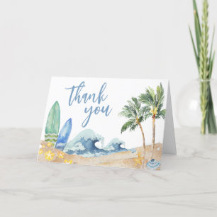Tarjeta De Agradecimiento Bebé a bordo de Baby Shower Beach