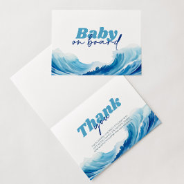 Tarjeta De Agradecimiento Bebé a bordo de Baby Shower, Surf Baby