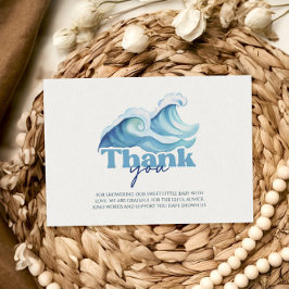 Tarjeta De Agradecimiento Bebé a bordo de Baby Shower, Surf Baby