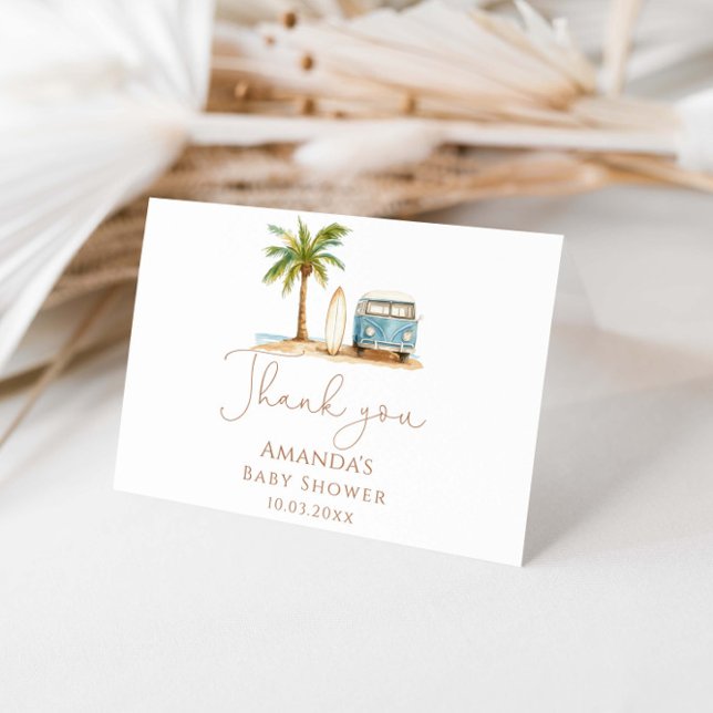 Tarjeta De Agradecimiento Bebé a bordo del Baby Shower de verano (Subido por el creador)