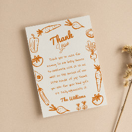 Tarjeta De Agradecimiento Bebé a bordo: Verduras cultivadas localmente en na