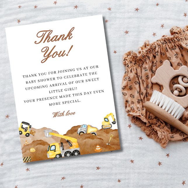 Tarjeta De Agradecimiento Bebé acuático en construcción (Subido por el creador)