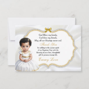 Tarjeta De Agradecimiento Bebé Baptism Christening Communición Gracias