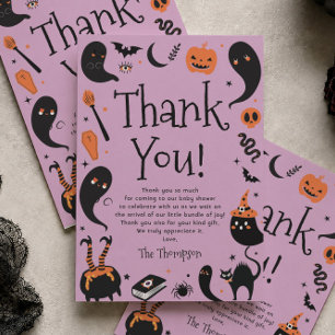 Tarjeta De Agradecimiento Bebé Brewing Halloween Baby Shower