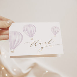 Tarjeta De Agradecimiento Bebé Chica Rosa Aire Abierto Horizontal