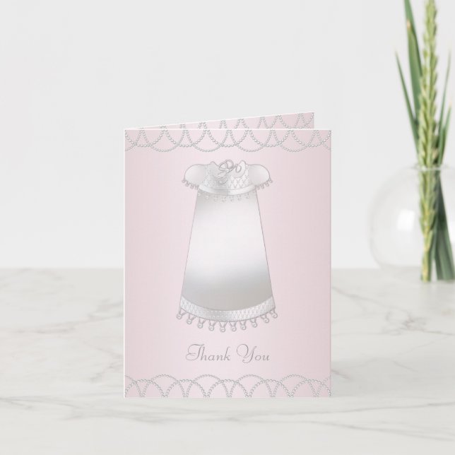 Tarjeta De Agradecimiento Bebé Christening (Anverso)