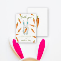Bebé conejo y zanahorias baby shower - gracias
