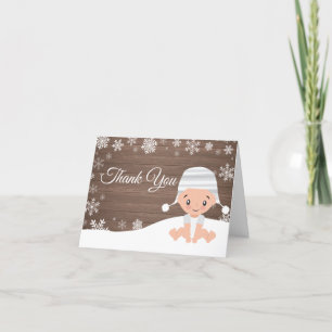Tarjeta De Agradecimiento Bebé de copo de nieve de invierno ruso