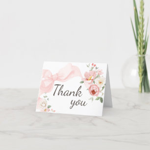 Tarjeta De Agradecimiento Bebé de Coquette Floral en Baby Shower Bloom