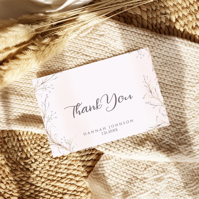 Tarjeta De Agradecimiento Bebé de flores silvestres de Boho neutral de géner (Subido por el creador)