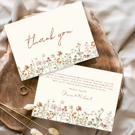 Tarjeta De Agradecimiento Bebé de flores silvestres en Bloom Baby Shower Ter