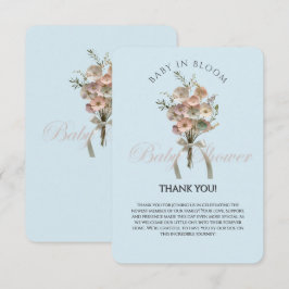 Tarjeta De Agradecimiento Bebé de flores silvestres en el Baby Shower Bloom