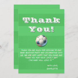 Tarjeta De Agradecimiento Bebé de fútbol deportivo