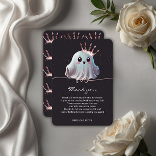 Tarjeta De Agradecimiento Bebé de Halloween Fantasma Baby Shower Little Boo