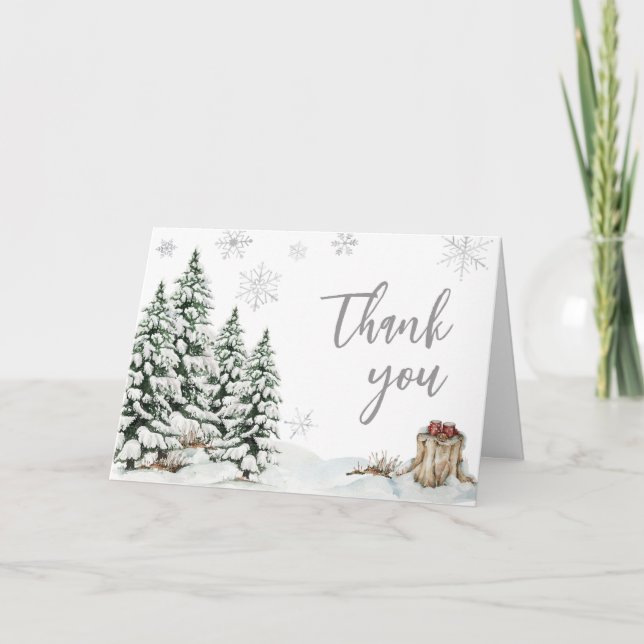 Tarjeta De Agradecimiento Bebé de invierno hace frío fuera de Baby Shower (Anverso)